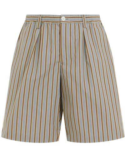 Marni Graue baumwoll-bermuda-shorts mit kordelzug