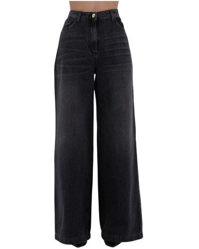 Elisabetta Franchi Jeans > wide jeans - Noir