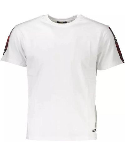 Class Roberto Cavalli Weißes baumwoll-t-shirt mit druck