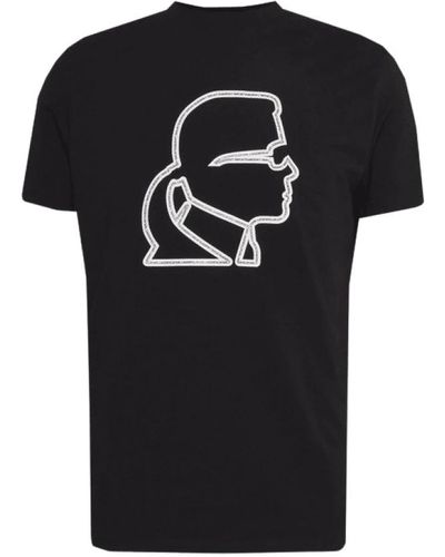 Karl Lagerfeld Tee-shirt nero con design ed extra