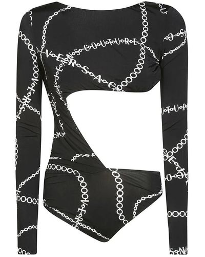 Versace Organzino print bodysuit - Nero