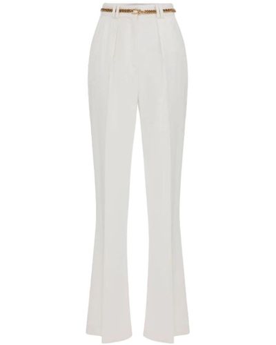 Elisabetta Franchi Trousers > wide trousers - Blanc