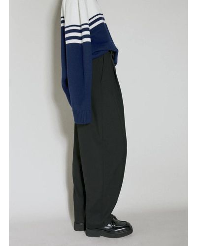Marni Pantalones de lana con pliegues delanteros - Azul