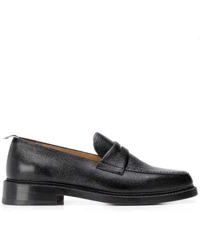 Thom Browne Schwarze penny loafers mit brogue-details