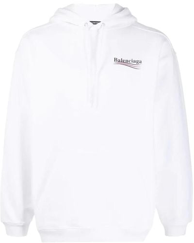 Balenciaga Politische kampagnen logo kapuzenpullover in weiß
