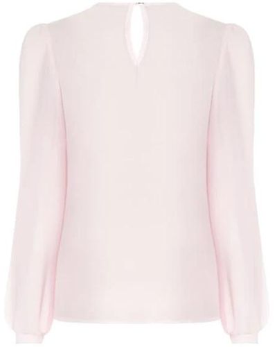 Rinascimento Georgette-bluse mit v-ausschnitt, langen ärmeln - Pink