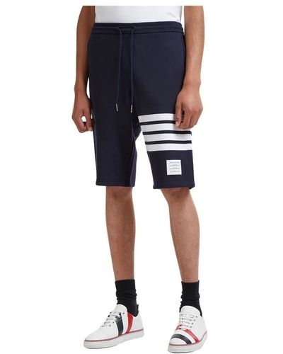 Thom Browne Jersey sweat shorts mit four bar motif - Blau