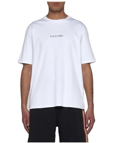 Lanvin Besticktes logo crew neck t-shirts - Weiß