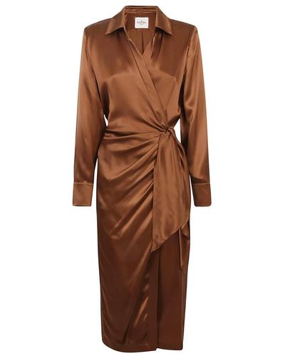 Crida Milano Wrap Dresses - Brown