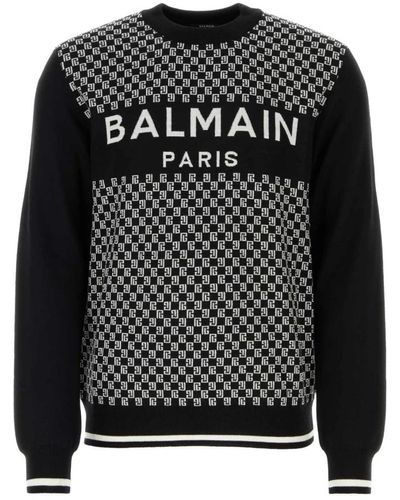 Balmain Maglione di lana nero - stile classico