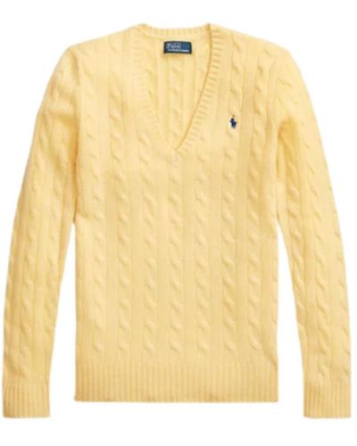 Ralph Lauren Er V-Ausschnitt Pullover - Größe L - Gelb