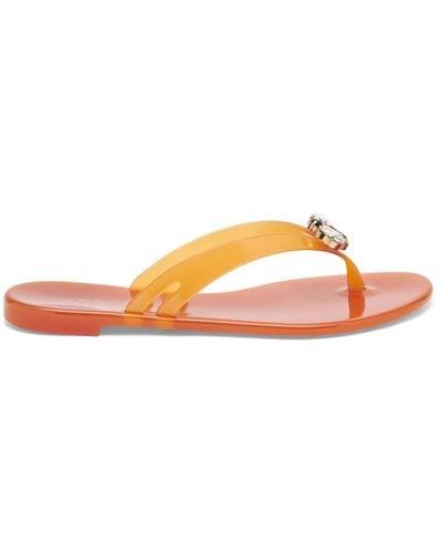 Casadei Jelly slipper con pietra swarovski - Arancione