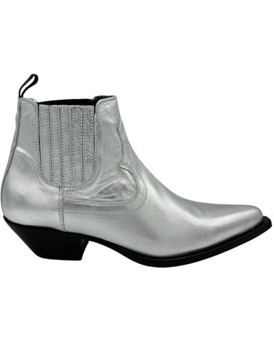 Sonora Boots Texano hidalgo mini pelle laminata argento - Grigio