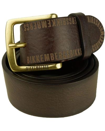 Bikkembergs Cintura classica in pelle marrone - Verde