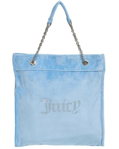 Juicy Couture Hohe tote tasche mit logo - Blau
