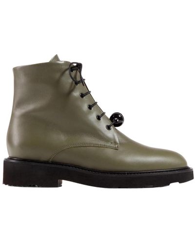 Dear Frances Lace-Up Boots - Green