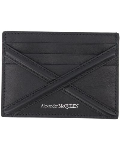 Alexander McQueen Kreuz-harness-lederkartenhalter - Schwarz