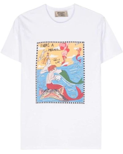 ALESSANDRO ENRIQUEZ Camiseta sirena de algodón - Blanco