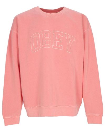 Obey Schwerer fleece-sweatshirt - Pink