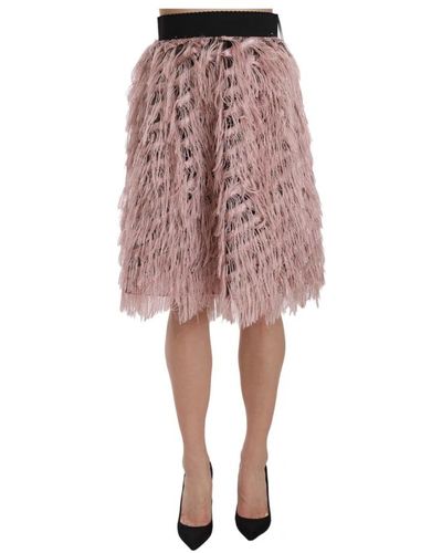 Dolce & Gabbana Falda rosa cintura alta