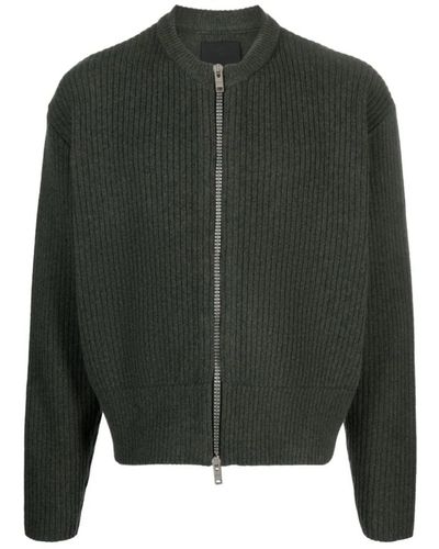 Givenchy Dunkelgrüner woll-zip-up-cardigan