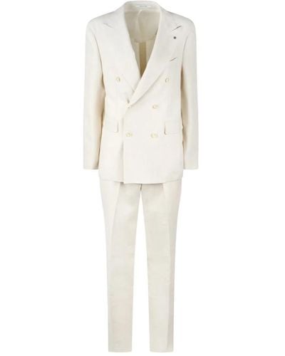 Tagliatore Double Breasted Suits - White