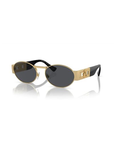 Versace Mattgoldene sonnenbrille - -stil - Gelb