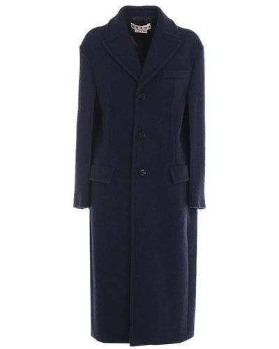 Marni Single-Breasted Coats - Blue