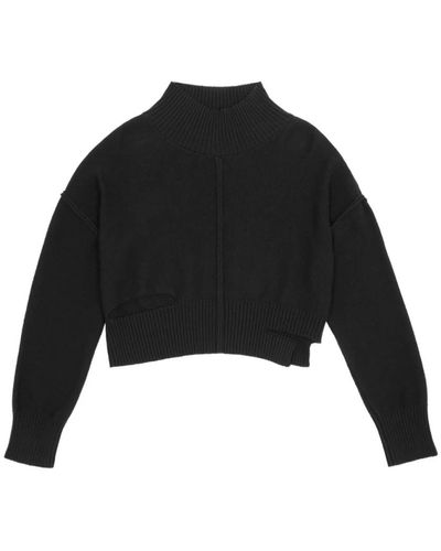 MM6 by Maison Martin Margiela Schwarzer cropped pullover mit cut-out details