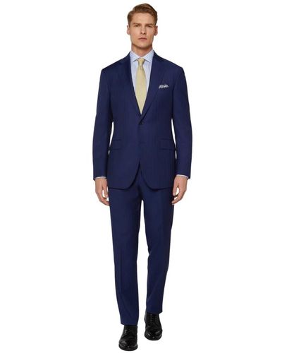 BOGGI Pinstripe anzug aus reiner super 130 wolle - Blau