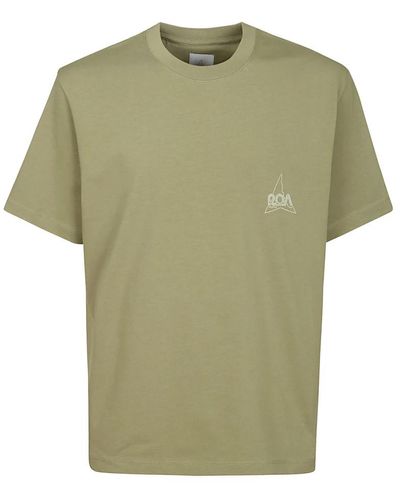 Roa Halbarm baumwoll t-shirt mit logo-druck - Grün