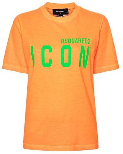 DSquared² Fluorescent logo t-shirts und polos - Gelb
