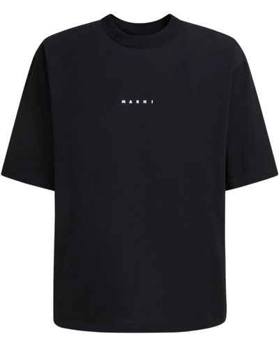 Marni Baumwoll-t-shirt mit mini-logo - Schwarz