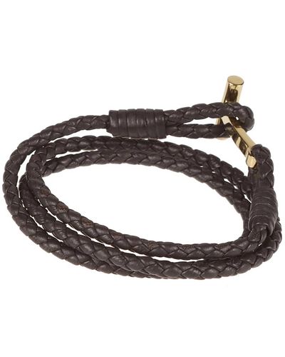 Tom Ford Dunkelbraunes geflochtenes armband,bracelets