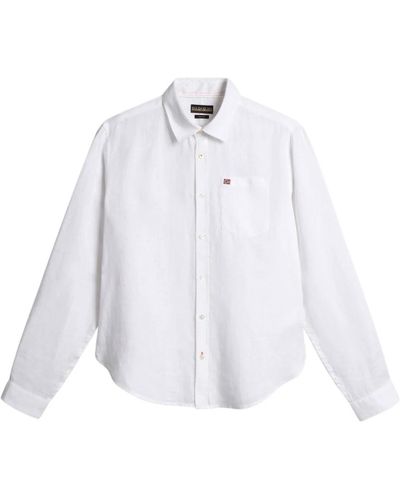 Napapijri Camicie g-creton np0a4h1c-002 bright - Bianco