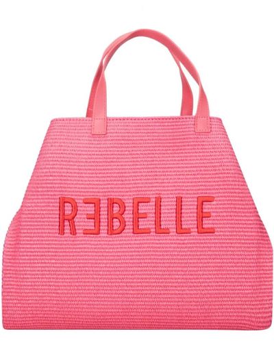 Rebelle Ashanti stroh handtasche fuchsia - Pink