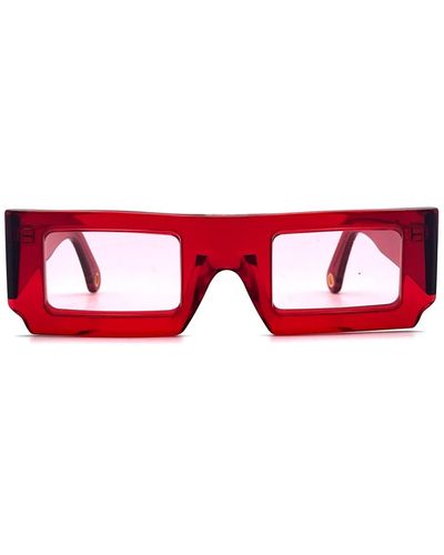 Jacquemus Chunky rettangolari occhiali da sole rossi - Rosso