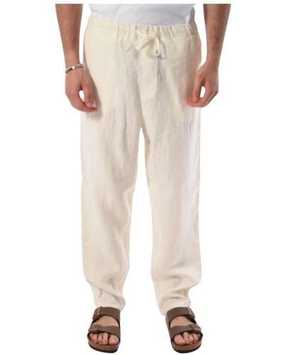 120% Lino Straight Trousers - Natural
