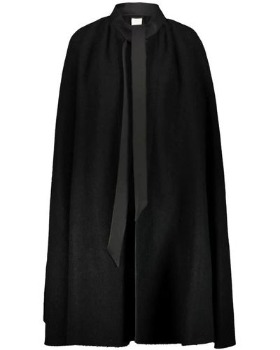Rick Owens Elegante mantello corto in misto lana - Nero