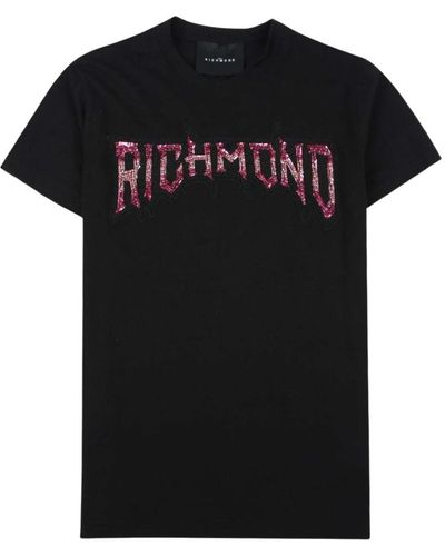 John Richmond T-shirt con logo sul davanti - Nero