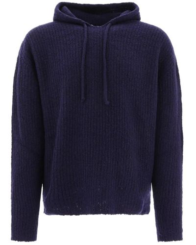 Lardini Maglione con cappuccio in lana e cashmere - Blu