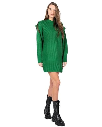 Silvian Heach Vestido corto de día con patrón tejido - Verde