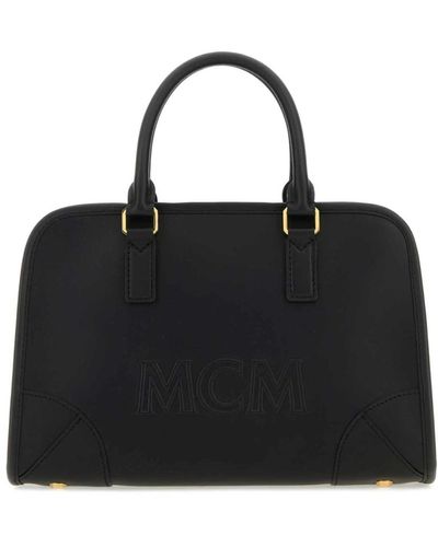 MCM Aren boston medium handtasche - Schwarz