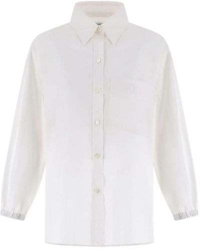 Herno Weißes hemd mit gekräuselten schetten