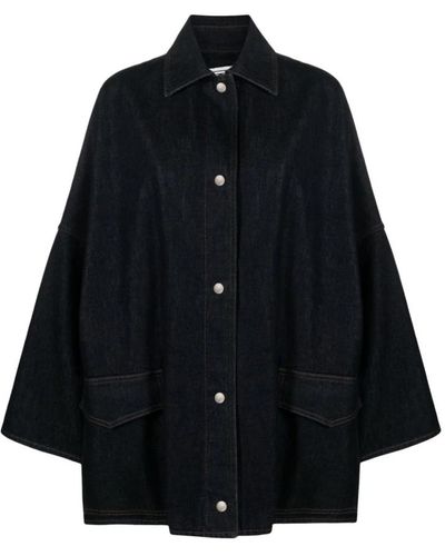Totême Camicia-giacca in denim di cotone blu