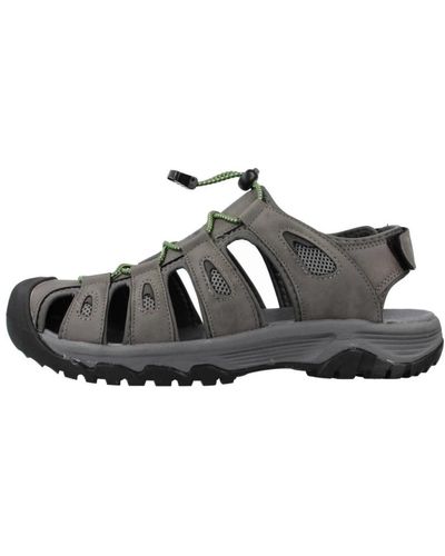 Gioseppo Velcro flat sandals,bequeme klett-sandalen für männer - Schwarz