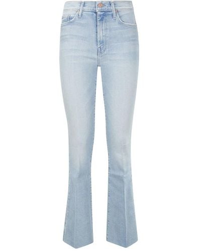Mother Jeans in cotone elasticizzato svasati - Blu