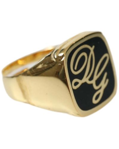 Dolce & Gabbana Anello di lusso con logo inciso in oro - Giallo