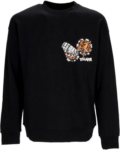 DISCLAIMER Tiger crewneck sweatshirt nero streetwear