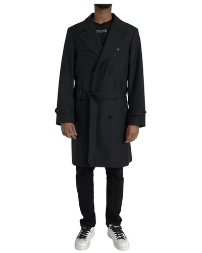 Dolce & Gabbana Nero lungo trench coat giacca